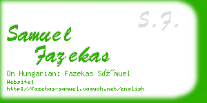 samuel fazekas business card